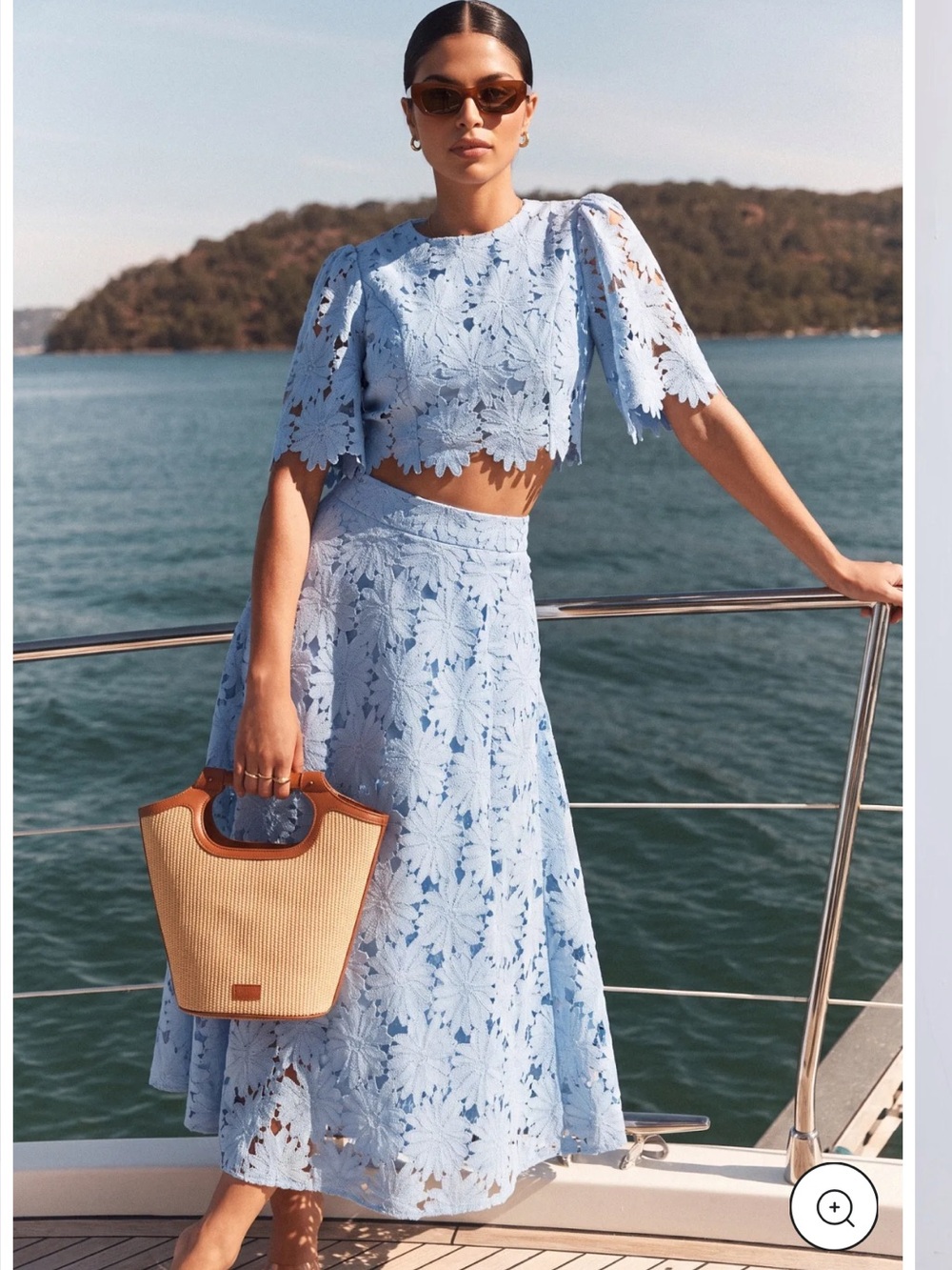 TWO PIECE- Madeline Lace Embroidered Top & Maxi Skirt Set
